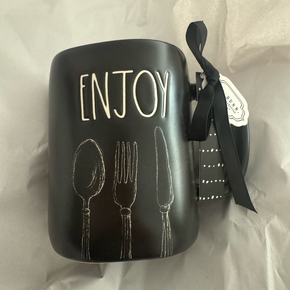 Rae Dunn Black 'Enjoy' Mug